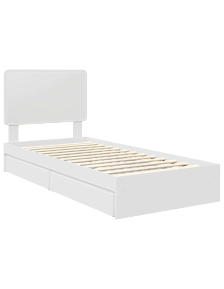 Letto con Contenitore Bianco 90 x 200 cm Legno multistrato