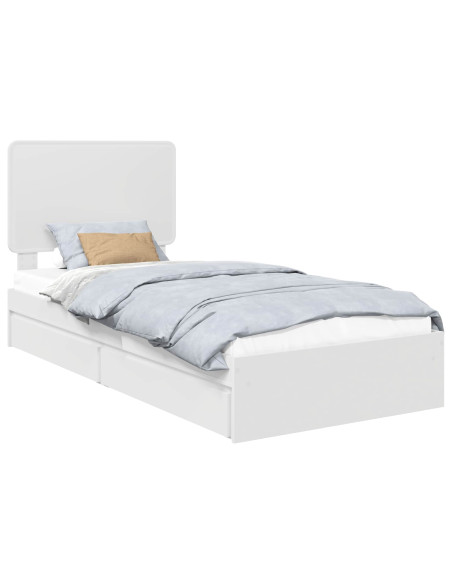 Letto con Contenitore Bianco 75 x 190 cm Legno multistrato