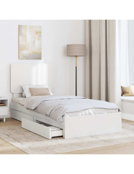 Letto con Contenitore Bianco 75 x 190 cm Legno multistrato