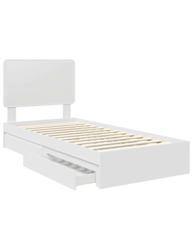 Letto con Contenitore Bianco 75 x 190 cm Legno multistrato