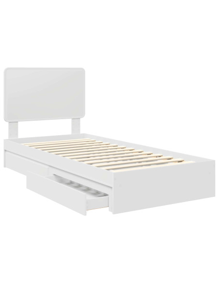 Letto con Contenitore Bianco 75 x 190 cm Legno multistrato