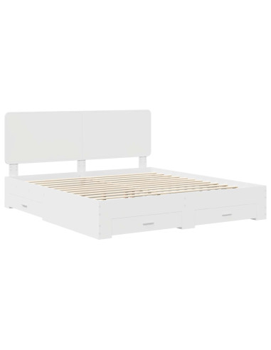 Struttura del letto Bianco 180 x 200 cm Legno multistrato