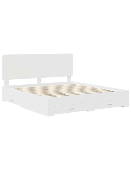 Struttura del letto Bianco 180 x 200 cm Legno multistrato