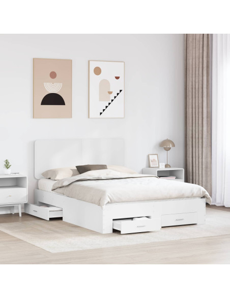Struttura del letto Bianco 160 x 200 cm Legno multistrato