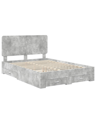 Struttura del letto con testiera Grigio cemento 150 x 200 cm
