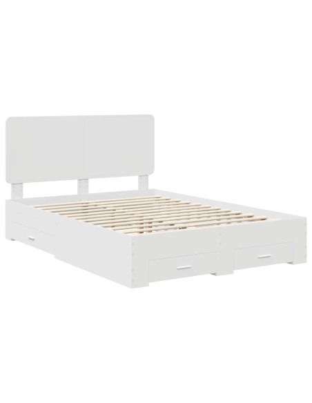 Struttura del letto Bianco 140 x 190 cm Legno multistrato