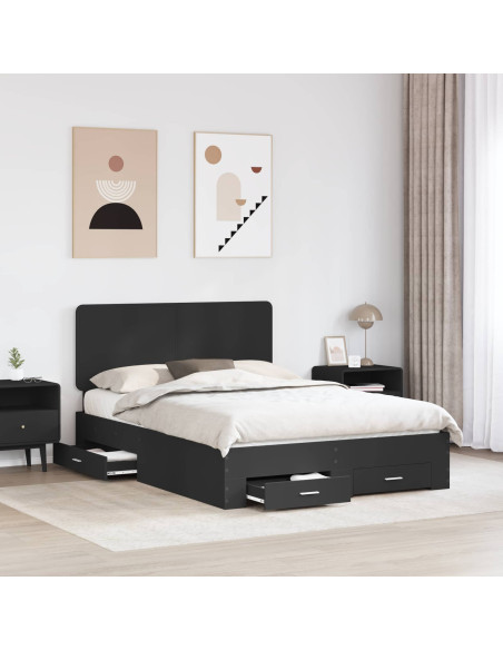 Struttura del letto Nero 140 x 190 cm Legno multistrato