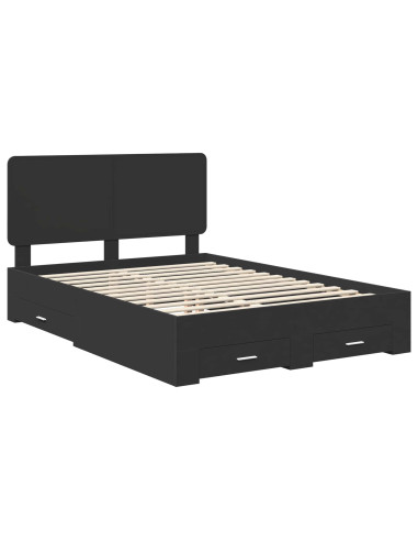 Struttura del letto Nero 140 x 190 cm Legno multistrato