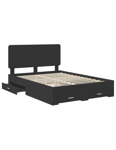 Struttura del letto Nero 140 x 190 cm Legno multistrato