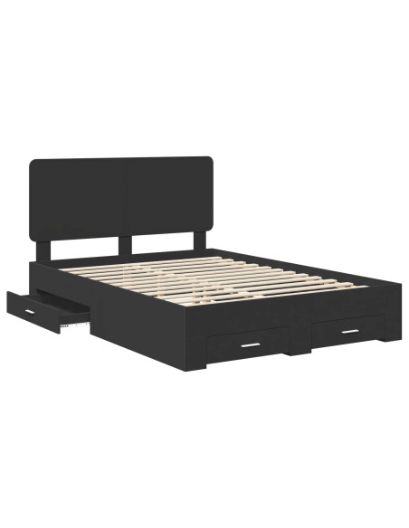 Struttura del letto Nero 140 x 190 cm Legno multistrato