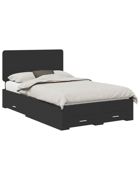 Struttura del letto Nero 135 x 190 cm Legno multistrato