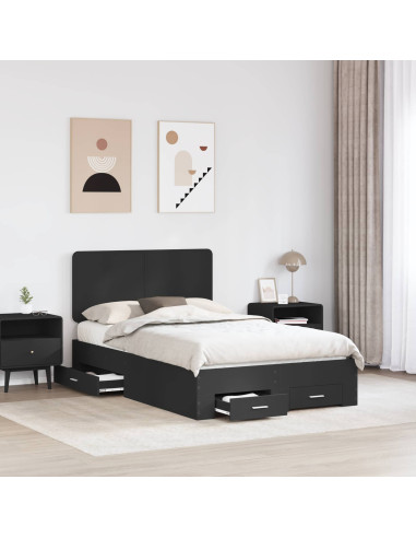 Struttura del letto Nero 135 x 190 cm Legno multistrato