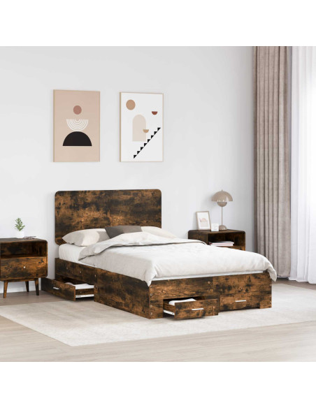 Struttura del letto Rovere fumé 120 x 200 cm Legno multistrato