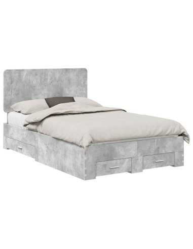 Struttura del letto con testiera Grigio cemento 120 x 190 cm