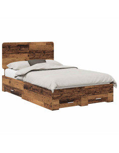Struttura del letto con testiera Legno vecchio 120 x 190 cm 2