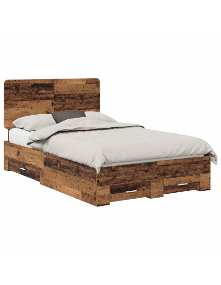 Struttura del letto con testiera Legno vecchio 120 x 190 cm