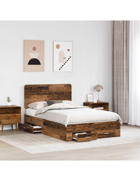 Struttura del letto con testiera Legno vecchio 120 x 190 cm