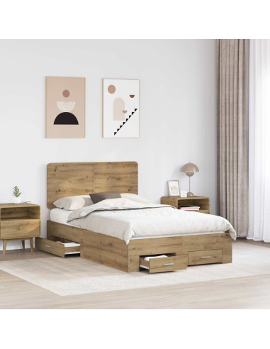 Struttura del letto Rovere artigianale 120 x 190 cm