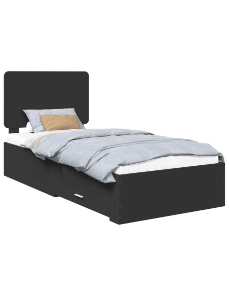 Struttura del letto Nero 100 x 200 cm Legno multistrato