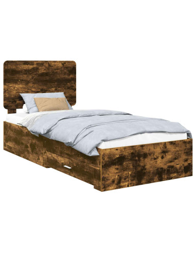 Struttura del letto Rovere fumé 90 x 200 cm Legno multistrato