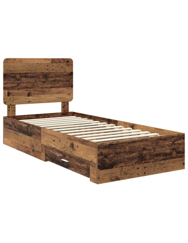Struttura del letto Legno vecchio 90 x 200 cm Legno multistrato