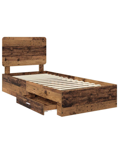 Struttura del letto Legno vecchio 90 x 200 cm Legno multistrato