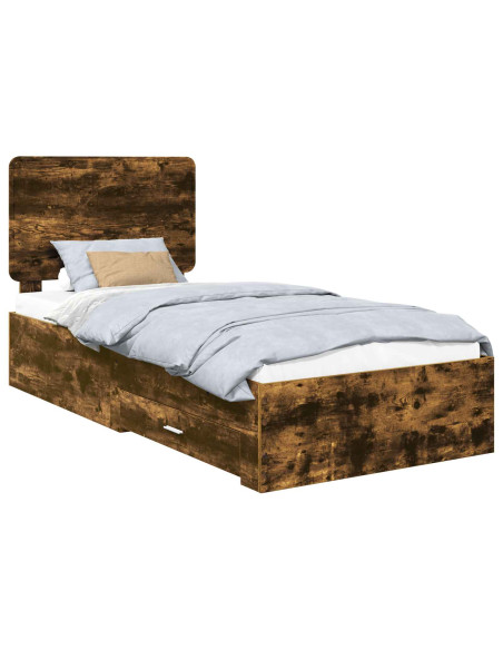 Struttura del letto Rovere fumé 90 x 190 cm Legno multistrato
