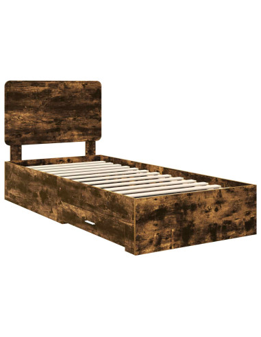 Struttura del letto Rovere fumé 90 x 190 cm Legno multistrato