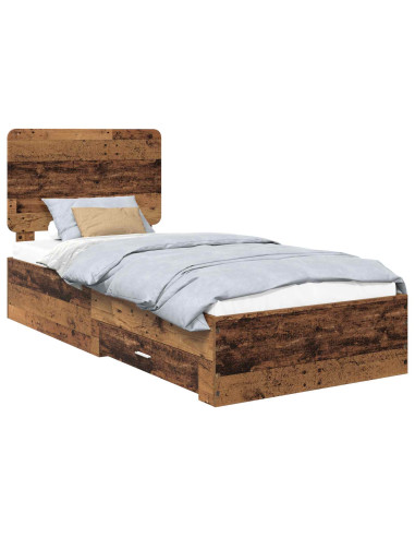 Struttura del letto Legno vecchio 90 x 190 cm Legno multistrato