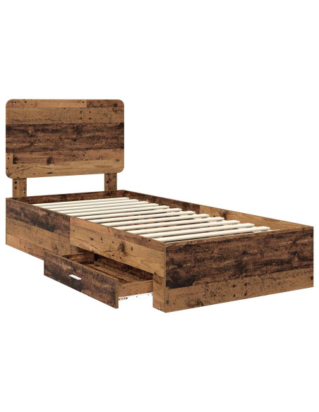 Struttura del letto Legno vecchio 90 x 190 cm Legno multistrato