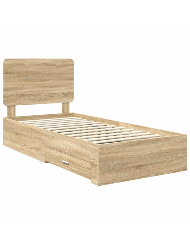 Struttura del letto Rovere Sonoma 75 x 190 cm Legno multistrato