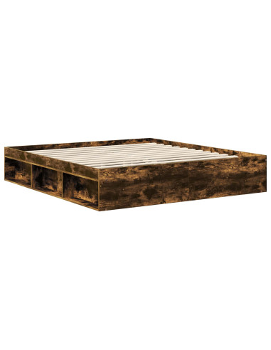 Struttura del letto Rovere fumé 180 x 200 cm Pino massello