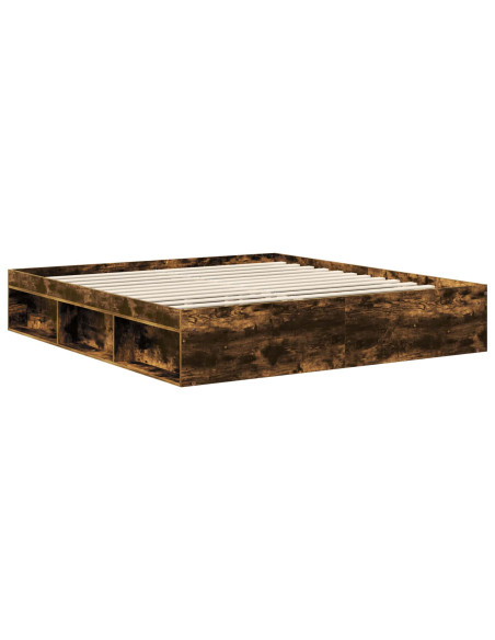 Struttura del letto Rovere fumé 180 x 200 cm Pino massello