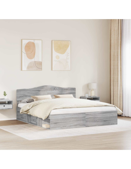 Struttura del letto Grigio Sonoma 180 x 200 cm Pino massello