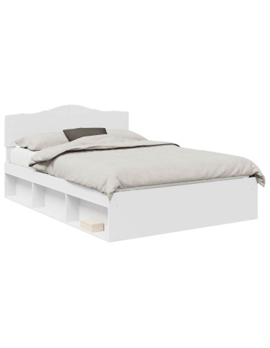 Struttura del letto Bianco 140 x 190 cm Pino massello