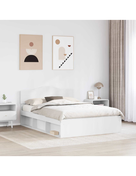 Struttura del letto Bianco 140 x 190 cm Pino massello