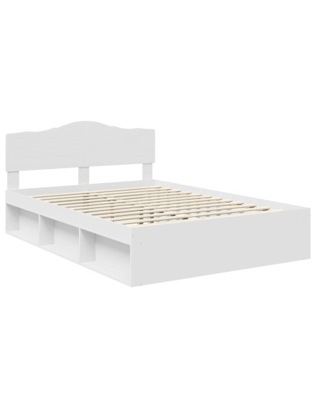 Struttura del letto Bianco 140 x 190 cm Pino massello