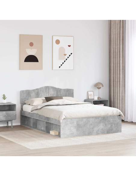 Struttura del letto Calcestruzzo 140 x 190 cm Pino massello