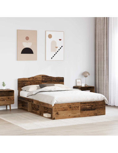 Struttura del letto Legno vecchio 140 x 190 cm Pino massello