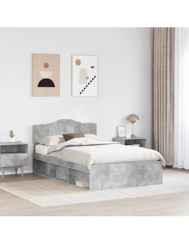 Struttura del letto Grigio Concretè 135 x 190 cm Pino massello