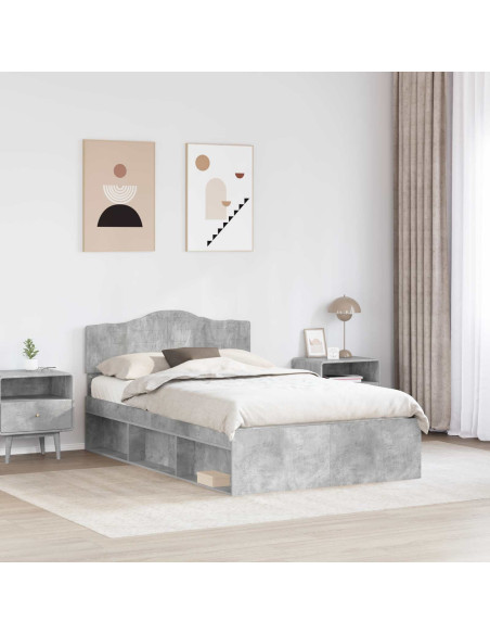 Struttura del letto Grigio Concretè 135 x 190 cm Pino massello