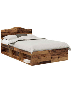 Struttura del letto Legno vecchio 135 x 190 cm Pino massello 2