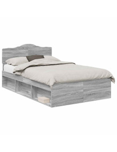 Struttura del letto Grigio Sonoma 120 x 200 cm Pino massello 2