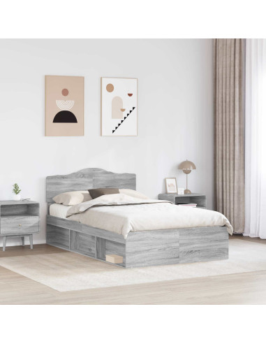 Struttura del letto Grigio Sonoma 120 x 200 cm Pino massello