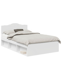 Struttura del letto Bianco 120 x 190 cm Pino massello 2