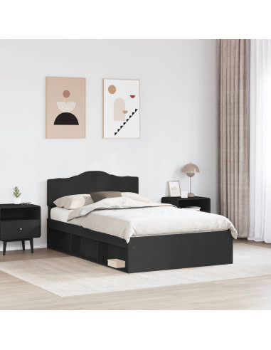 Struttura del letto Nero 120 x 190 cm Pino massello