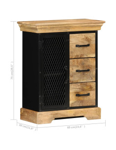 Credenza 60x30x75 cm in Legno Massello di Mango