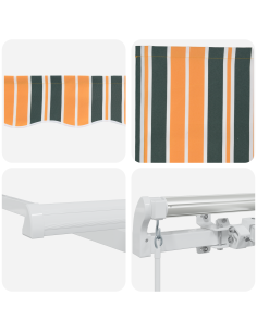 Tenda da Sole Verde e Giallo 450 x 350 x 165 cm Poliestere