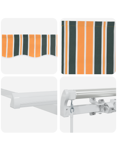 Tenda da Sole Verde e Giallo 450 x 350 x 165 cm Poliestere