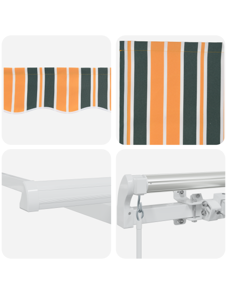 Tenda da Sole Verde e Giallo 450 x 350 x 165 cm Poliestere